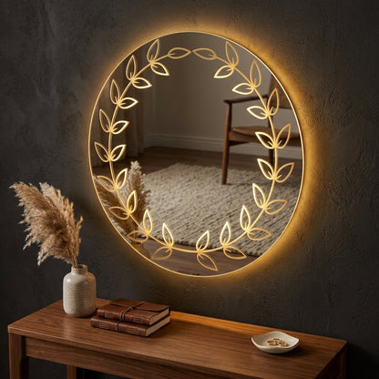 Elegant Round LED Mirror - Touch sensor