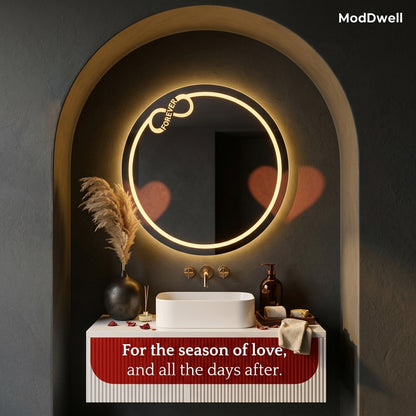 Round LED Dressing Mirror – Touch Sensor Dimmable