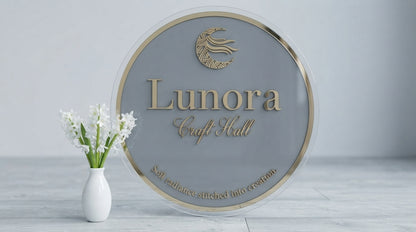 Custom  Acrylic Business Logo Sign | With LED & Without LED