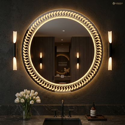 Elegant Round LED Mirror - Touch Sensor
