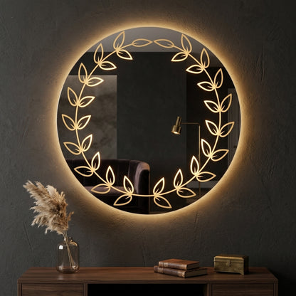 Elegant Round LED Mirror - Touch sensor