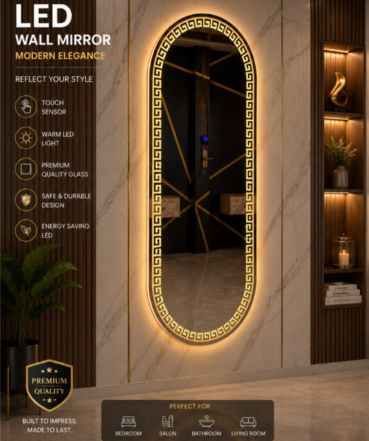 Luxury 2x5 Ft Dimmable Double LED Mirror with Touch Sensor