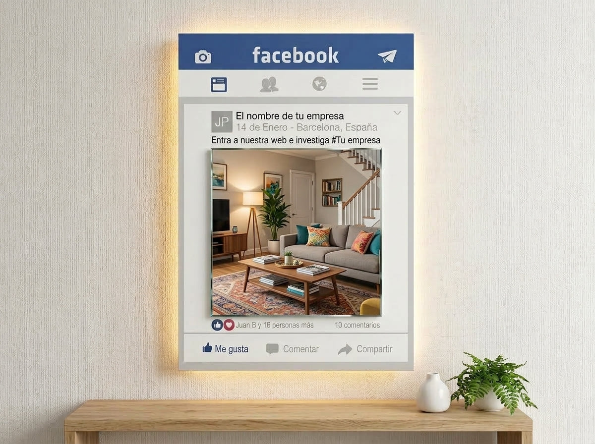 Social Media LED Mirror Frame – Instagram, Facebook, TikTok, YouTube & Snapchat
