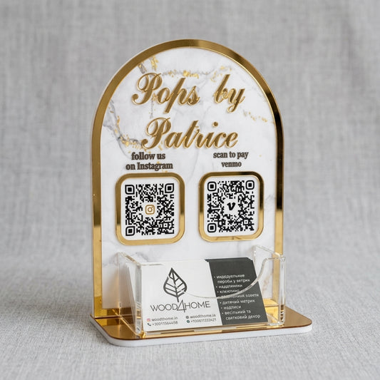 Elegant  QR Code Card Stand – Modern & Professional Display Holder